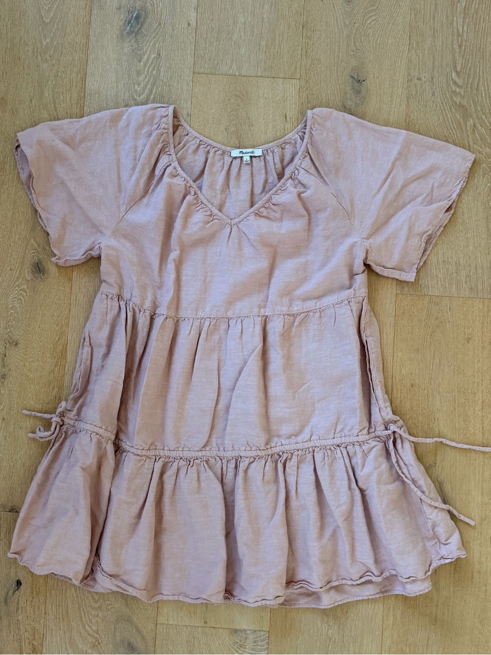 Madewell Relaxed Tiered Tunic Top in Dusty Rose